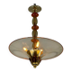 Venetian lustre in gilded and orange Murano glass, circa 1920.