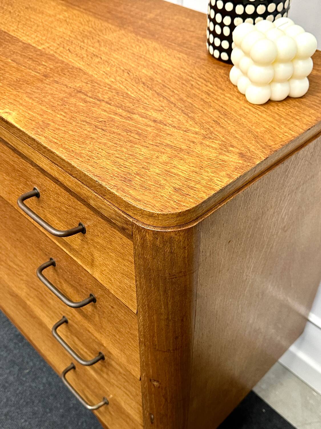 Vintage chest of drawers with compass feet
