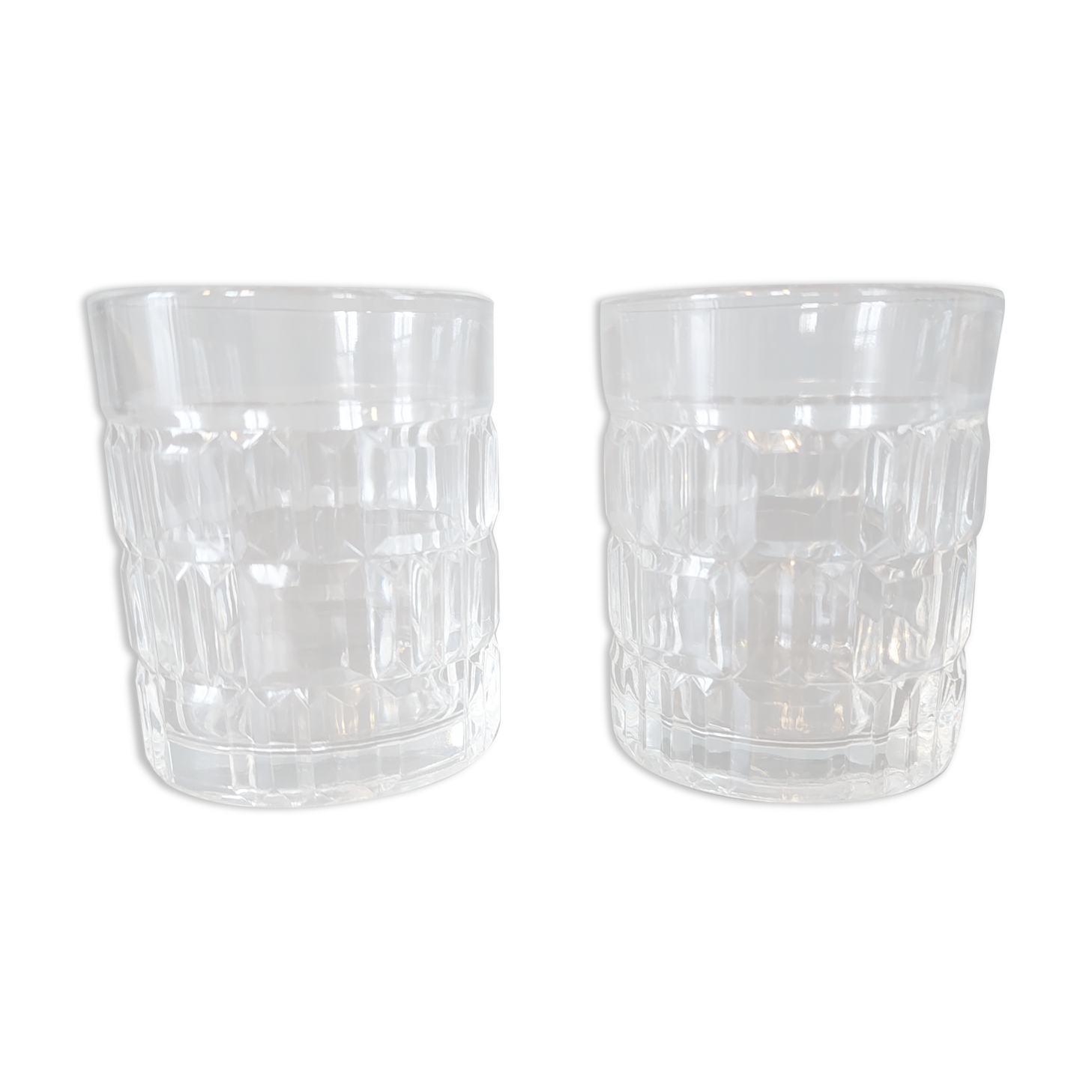 2 mini vintage whiskey glass