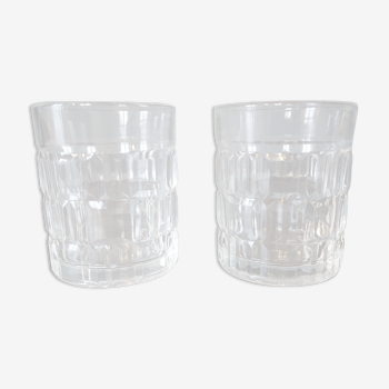 2 mini vintage whiskey glass