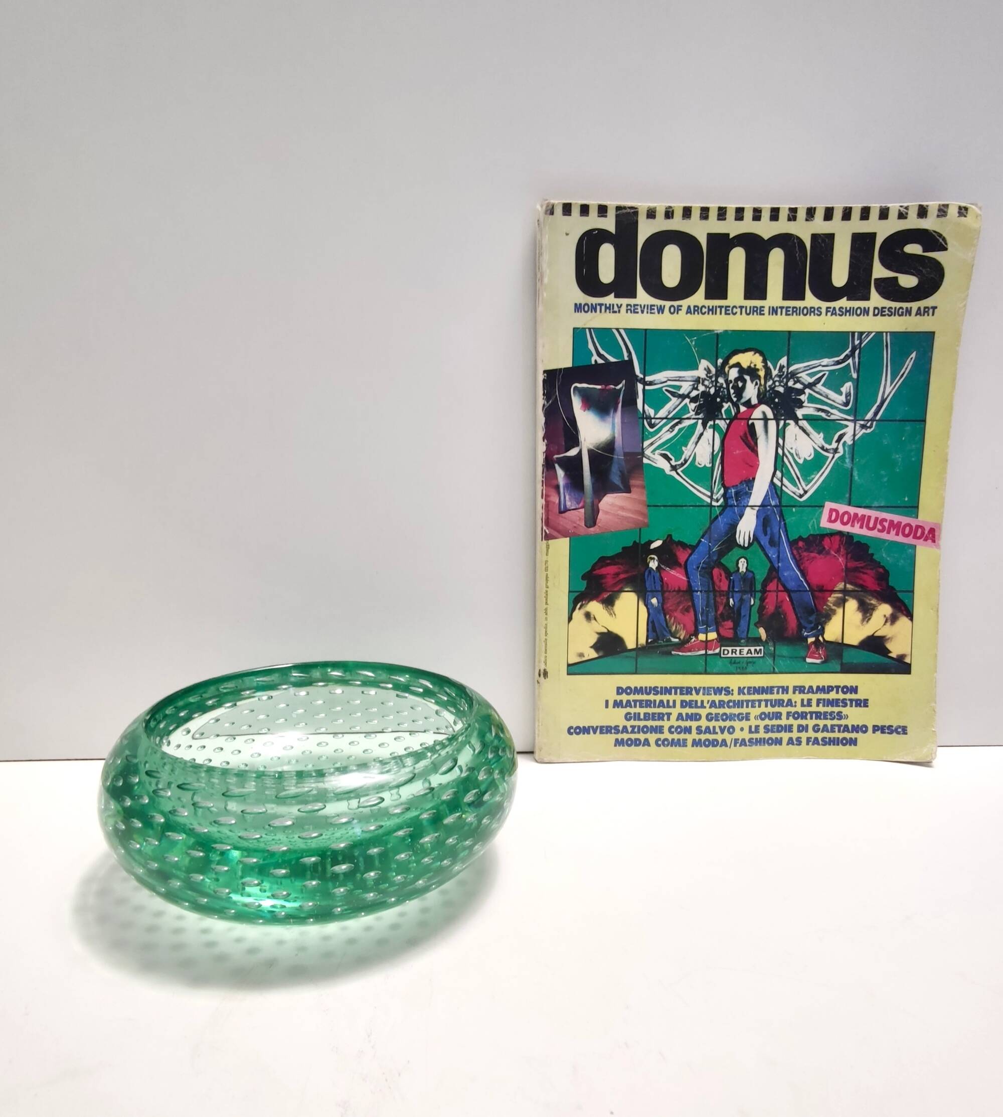 Aquamarine Bullicante Murano Glass Ashtray - Trinket Bowl