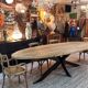 Industrial oval table