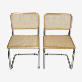 Lot de 2 chaises Cesca B32 by Marcel Breuer - Made in Italy - 1970