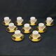 9 Moka Coffee Cups + Saucers Arabia Finland Mira Design Esteri Tomula