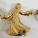 Set of 6 vintage 1970s brass figurine candle holders – Golden cherubs
