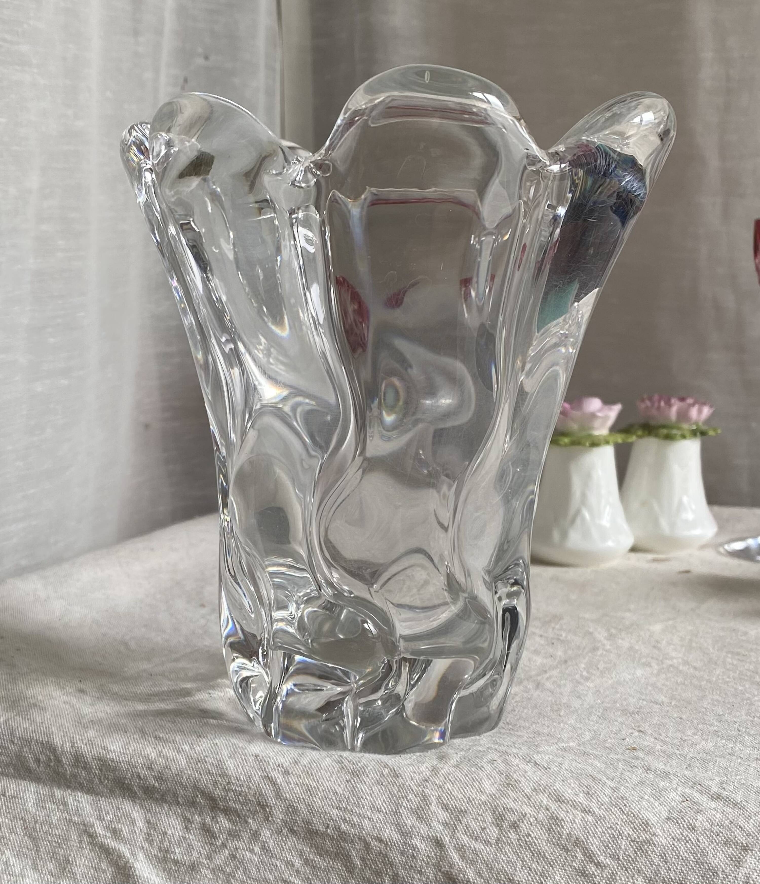 Vintage DAUM crystal vase from the 1960s