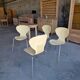 Lot de 4 chaises design vintage – crème & chrome