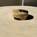 Set of 3 fossilized wooden coasters (clear)