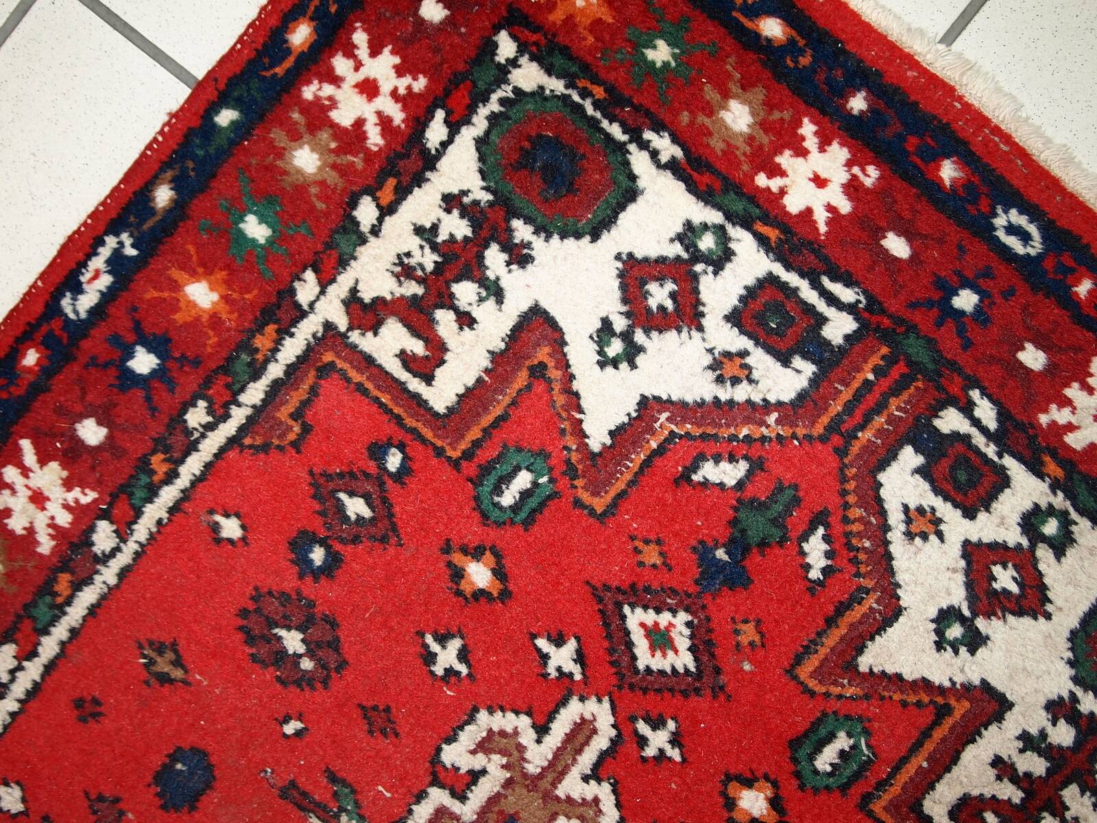 Tapis Vintage Hamadan en Laine, Années 1970, Élégance Intemporelle