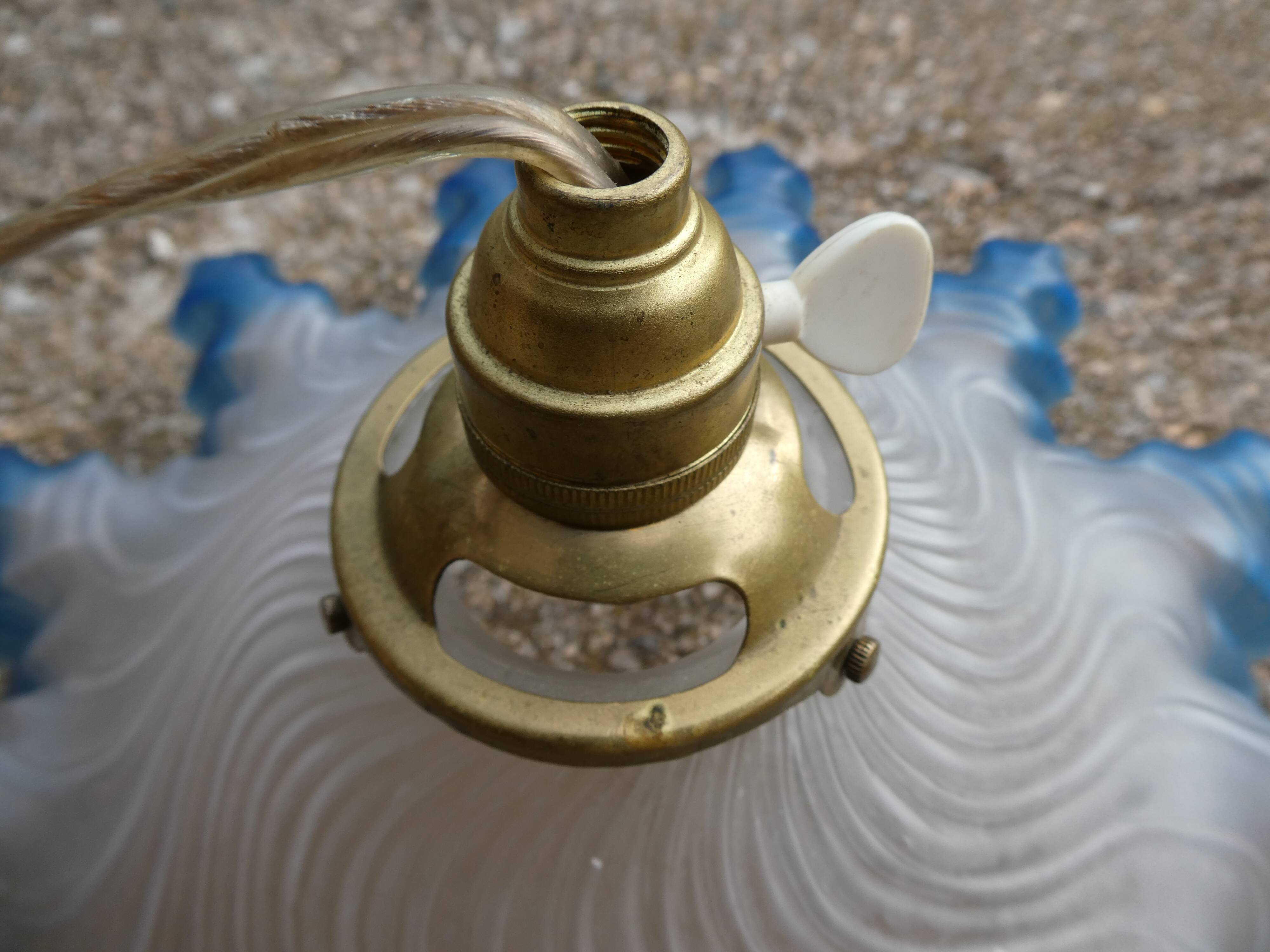 Vintage blue draped glass walkman