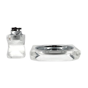 Hollywood regency lucite smoking set, Italy 1970