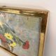 Oil on canvas from the 70s framed under glass.