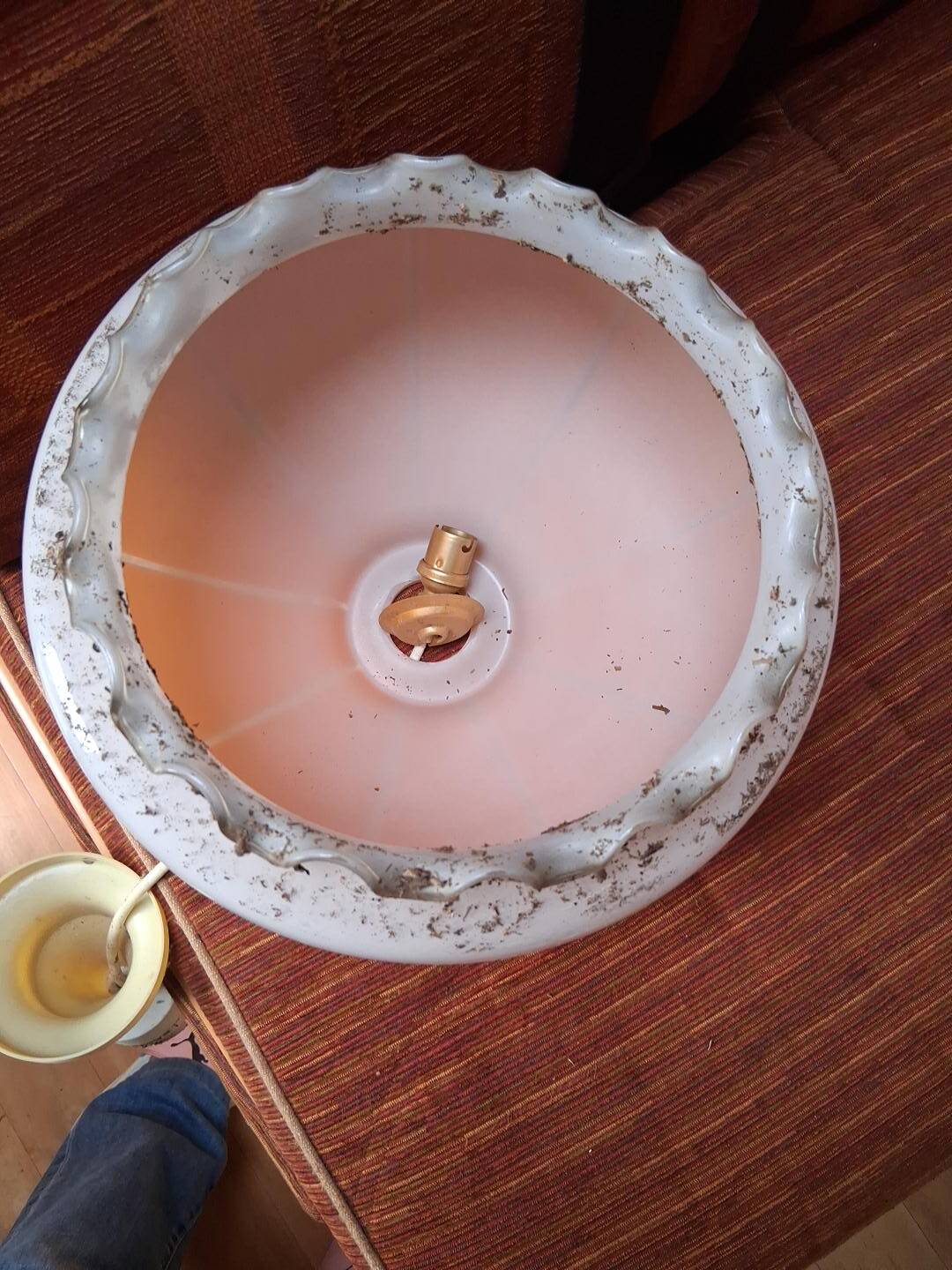 Suspension vintage orange et blanc années 60 - 70