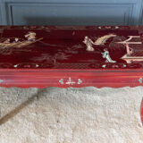 Lacquer coffee table 1960 China red background character decoration