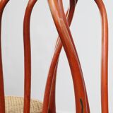 Super charming set of 2 red vintage Thonet design bistro chairs