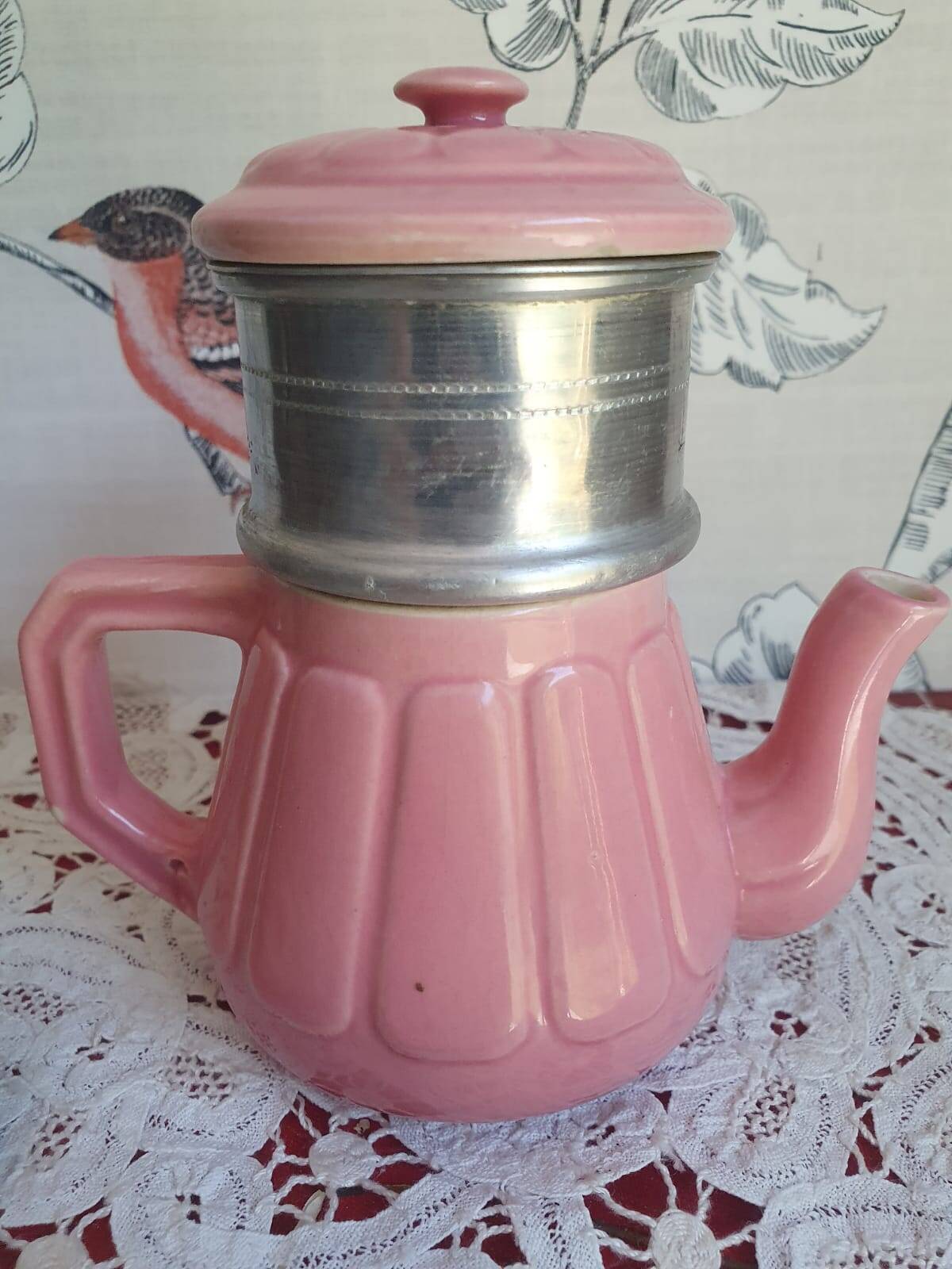 petite cafetière céramique rose