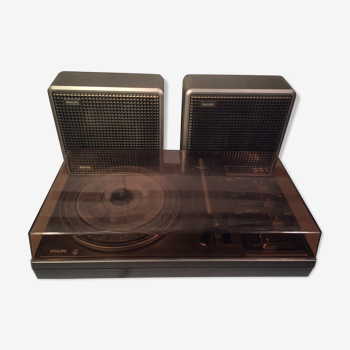 Tourne-disque electrophone vintage Philips 381 - Parfait état - Année 1972