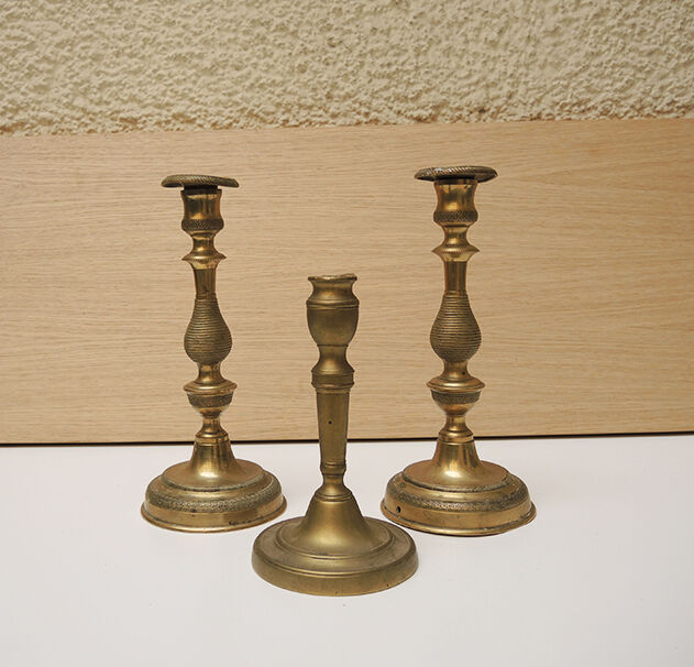 Set of 6 brass candlesticks