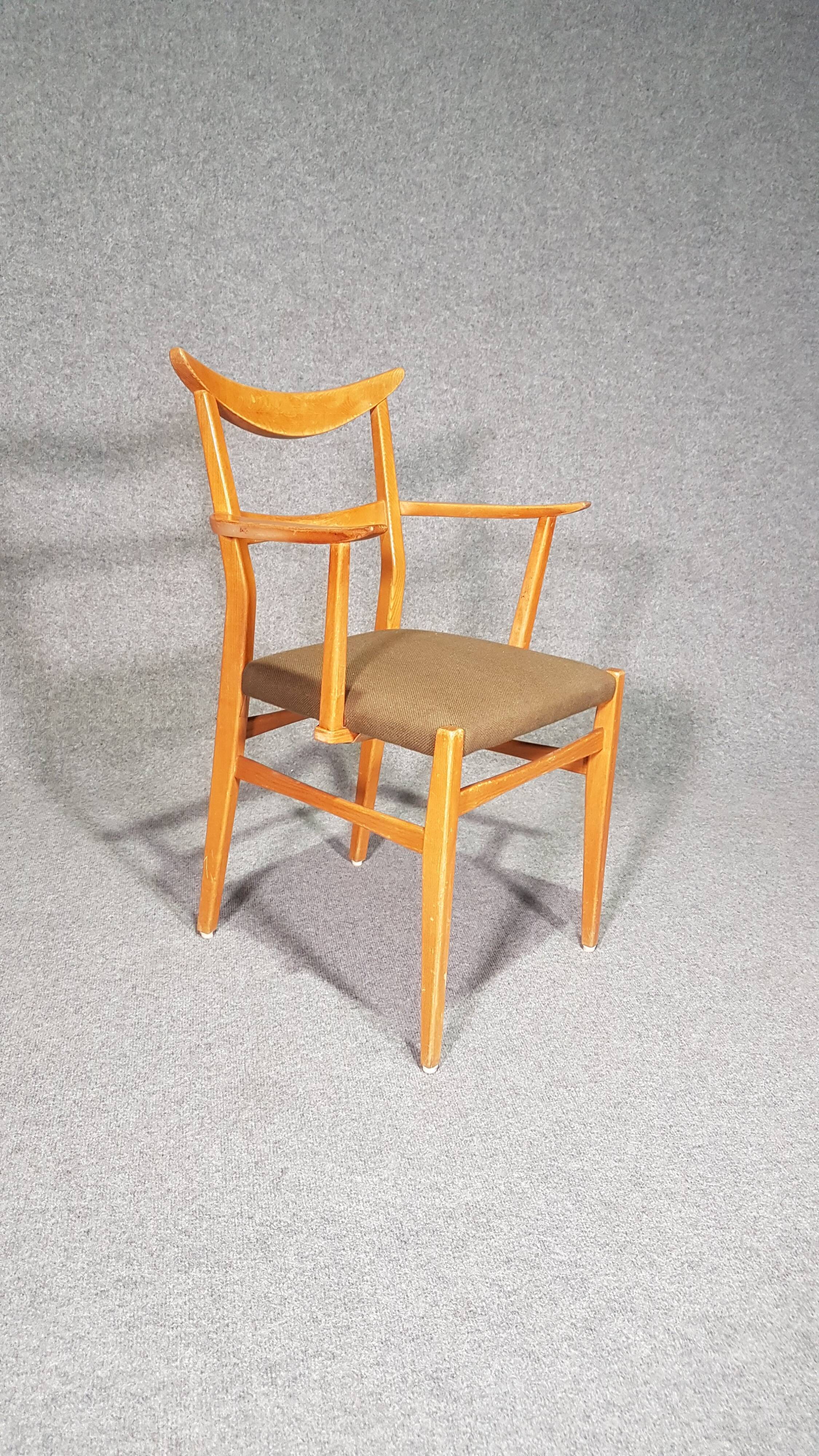 Set of 4 German cow horn dining armchairs by Lübke, 1950s, extremely rare