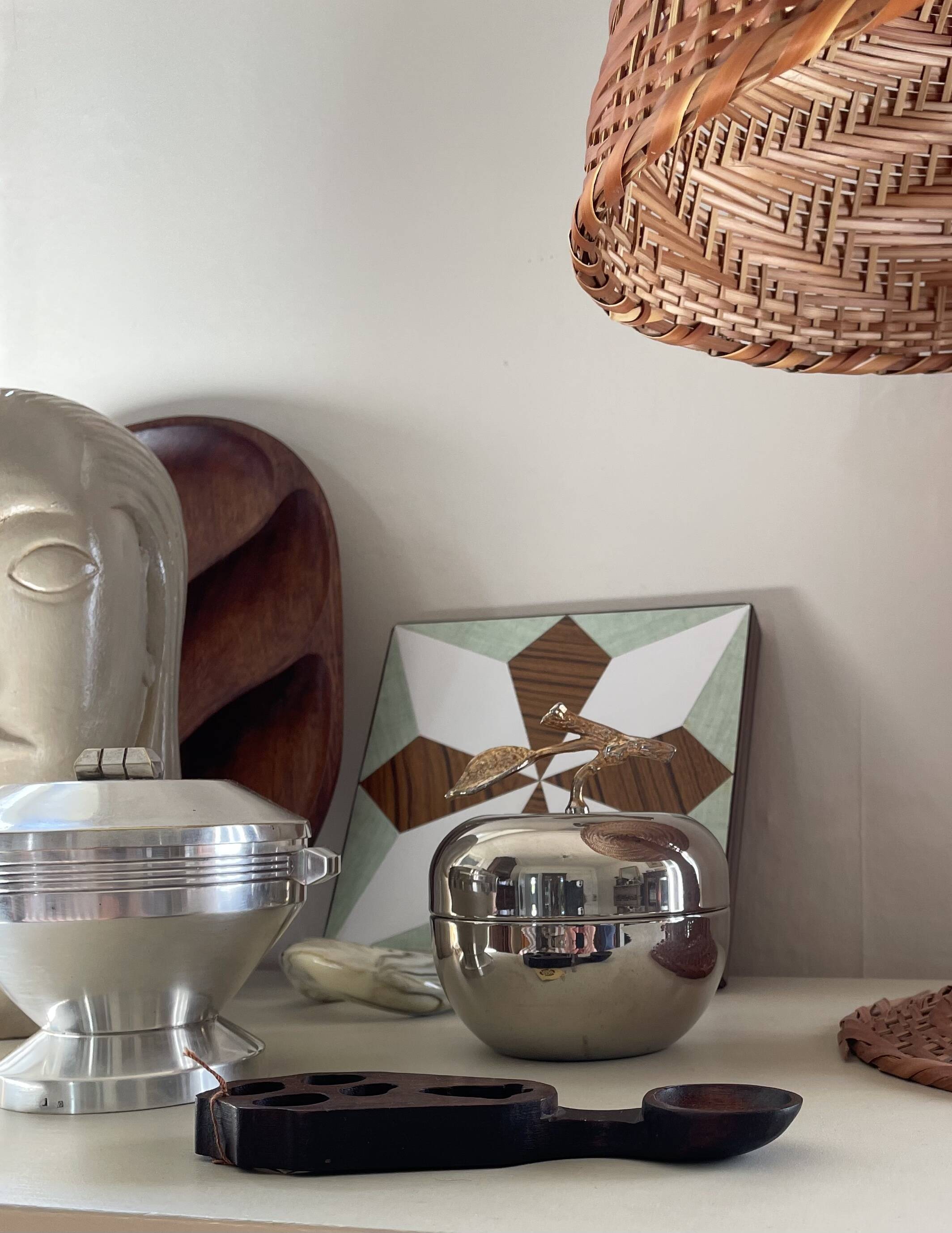 Silver metal apple box