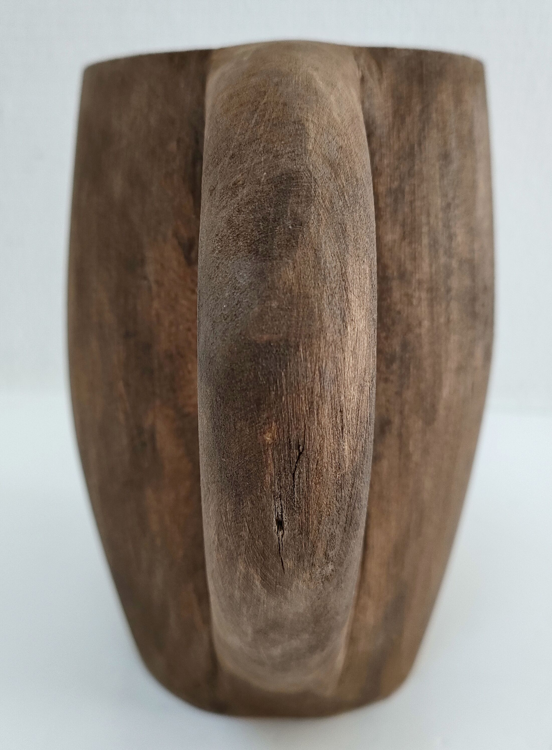 Solid wood pitcher patinated brutalist 60s