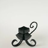 Grand bougeoir en fer forgé, brutaliste, 1940 - 16 x 18 cm