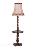 Lampe de sol Art Déco en chêne et textile, tchèque, années 1920.