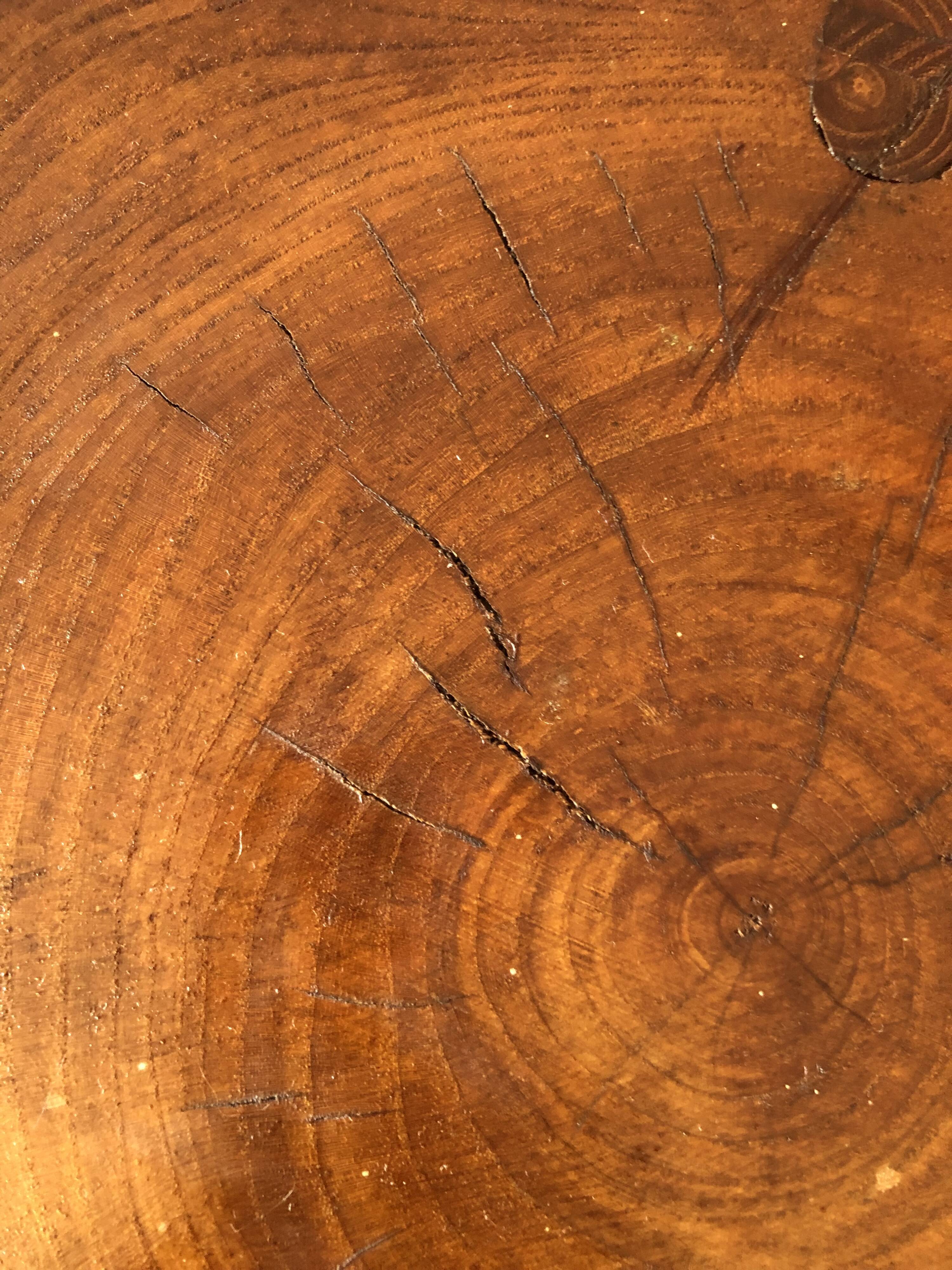 Brutalist oak side table