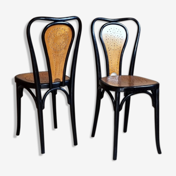 Paire de chaises bistrot viennois par Horgen-Glaris 1905 ca