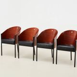 Philippe Starck Ensemble de 4 chaises de salle à manger Costes pour Driade 1984