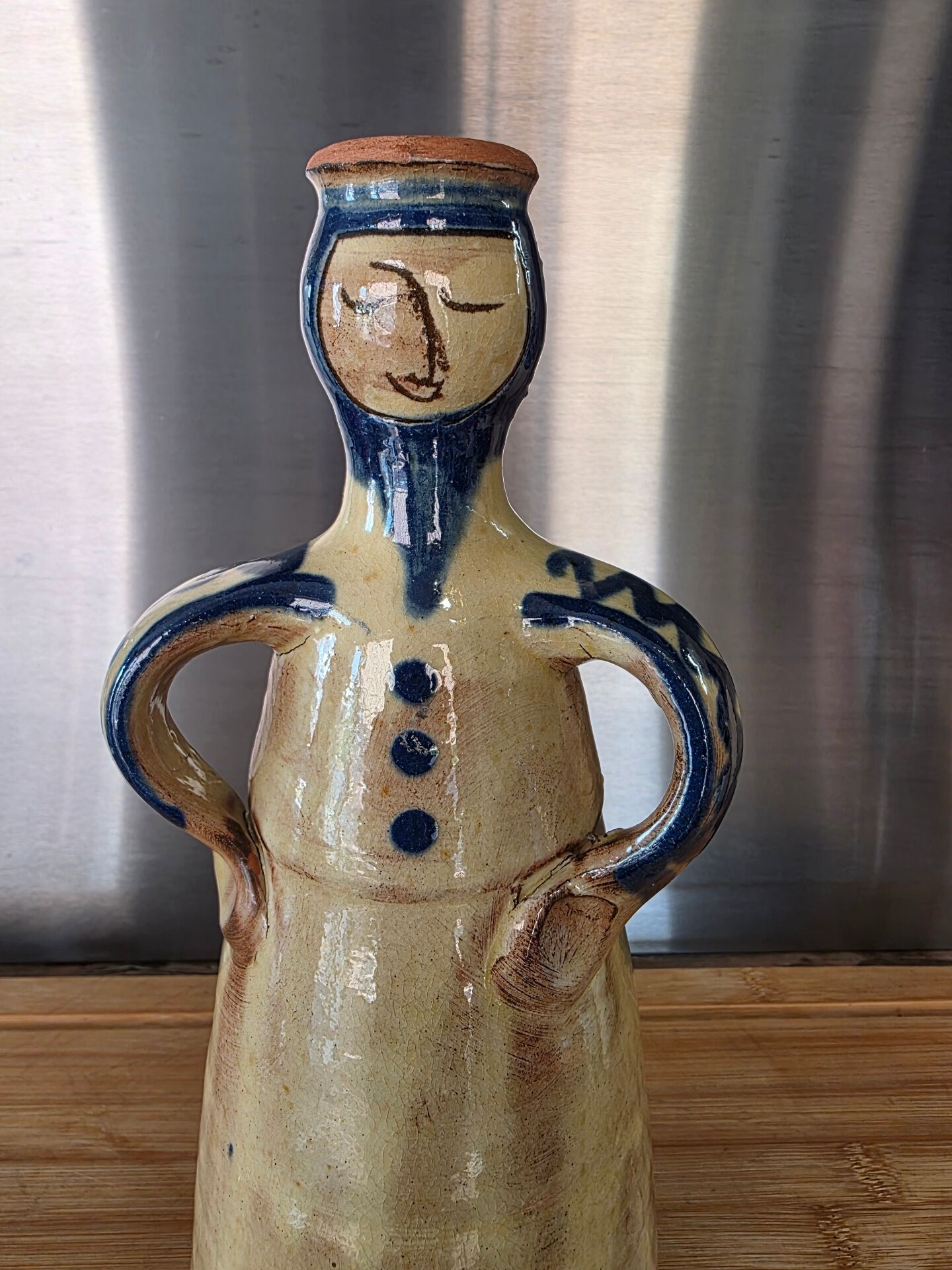Vintage anthropomorphic vase signed and dated 1941