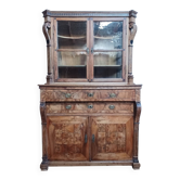 Biedermeier buffet in precious wood marquetry and ebony