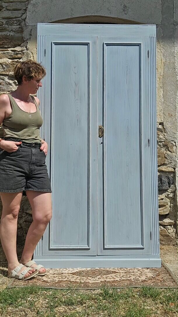 Renovated and distressed antique Parisian wardrobe | Gabrielle
