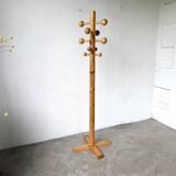 Free-standing coat rack in solid pine, Les Arcs, 1970s