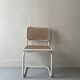 Cesca B32 vintage design chair in white metal and cane by Marcel Breuer