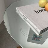 Art deco mirror pedestal table in walnut 1930