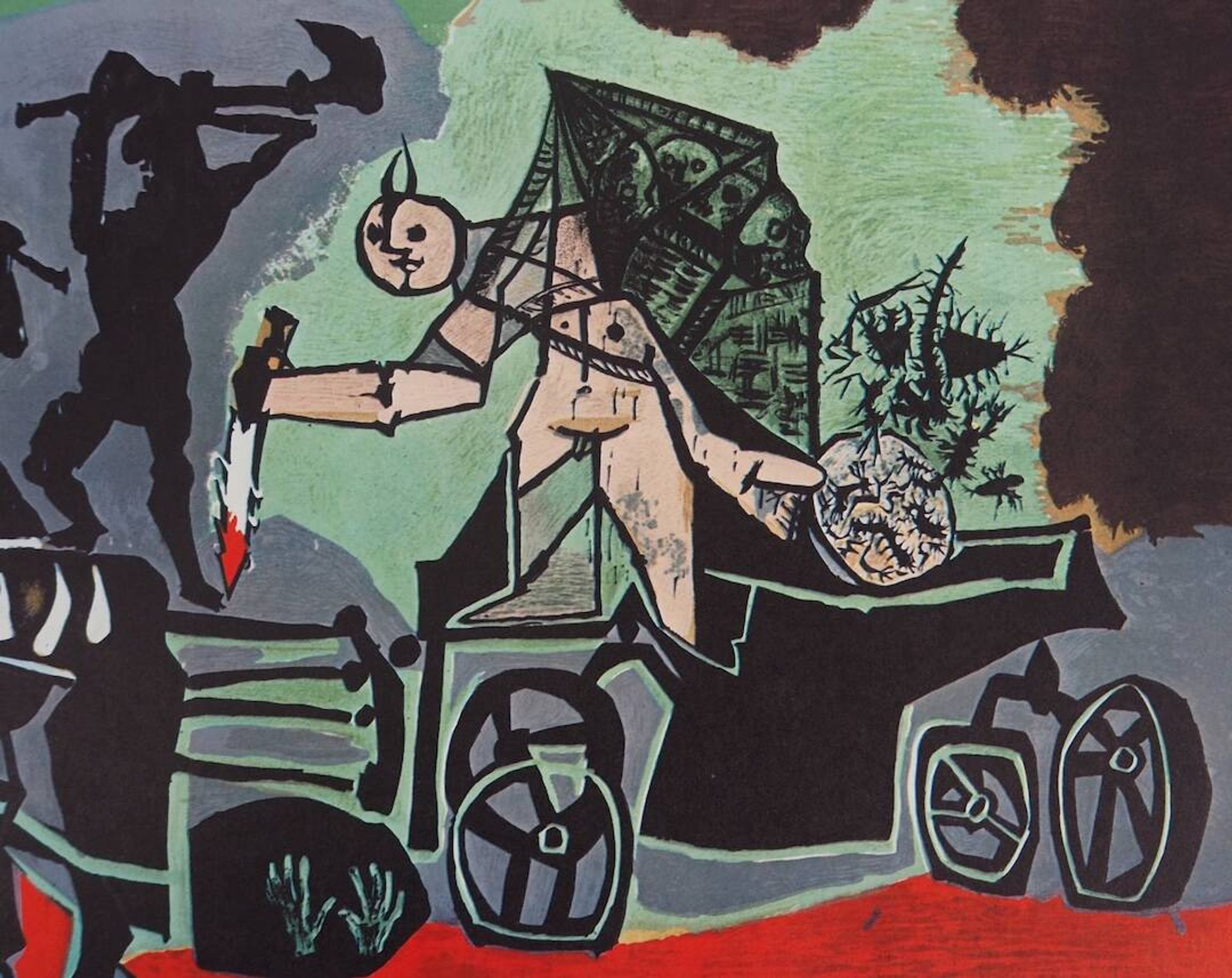 Pablo Picasso : La guerre - Lithographie en couleurs
