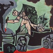Pablo Picasso : La guerre - Lithographie en couleurs