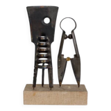 Abstract metal sculpture by unidentified artist, Sweden, 1967