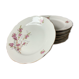 Kahla GDR Germany porcelain plates liberty floral decoration