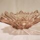 Vintage oval bowl in thick glass, mauve colour.