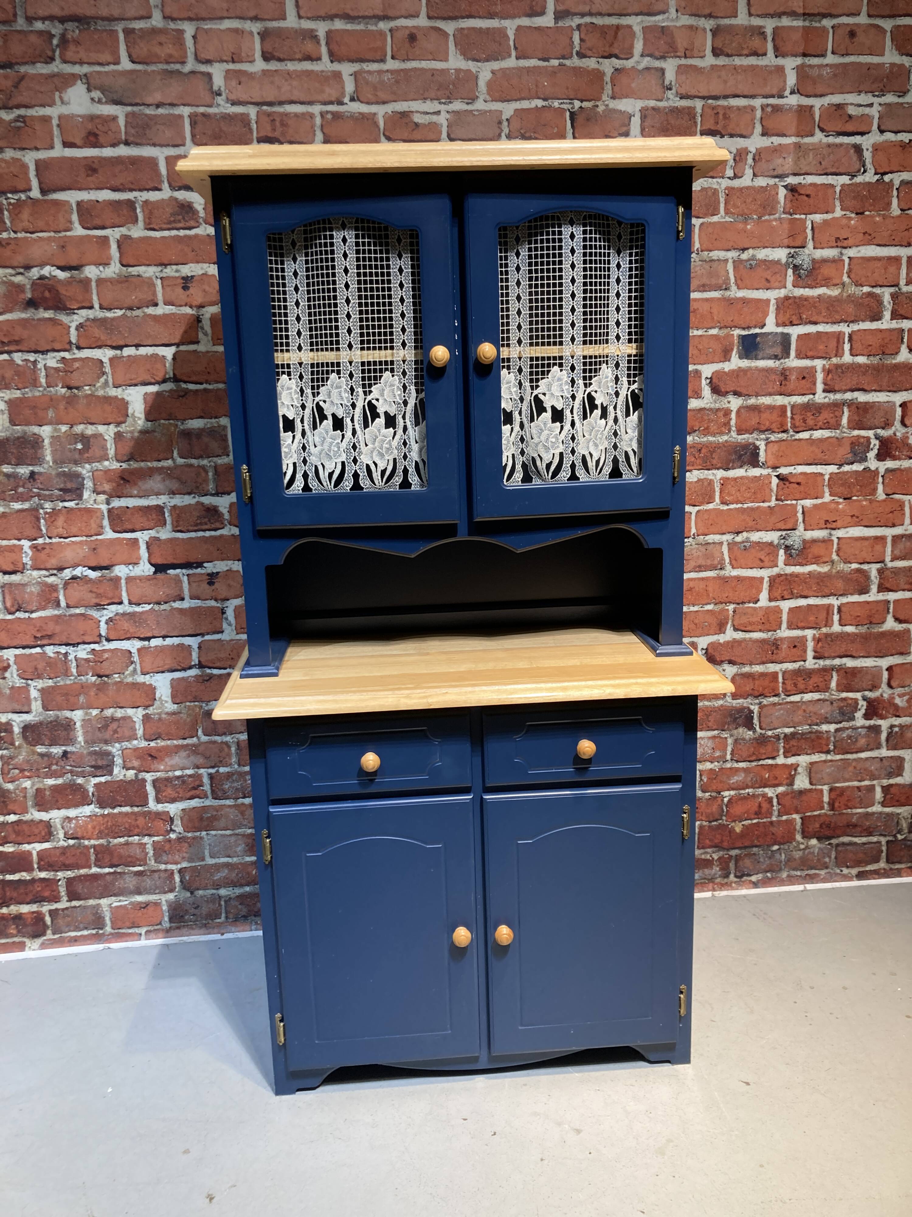 Blue painted wooden dresser