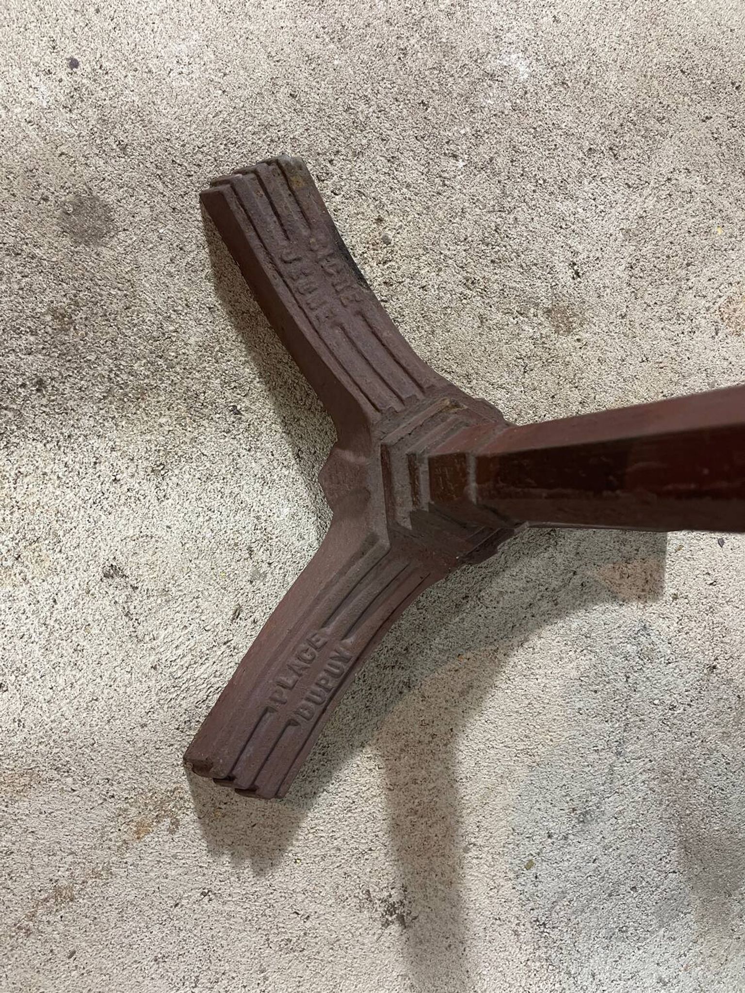 Bistro table with a cast iron base