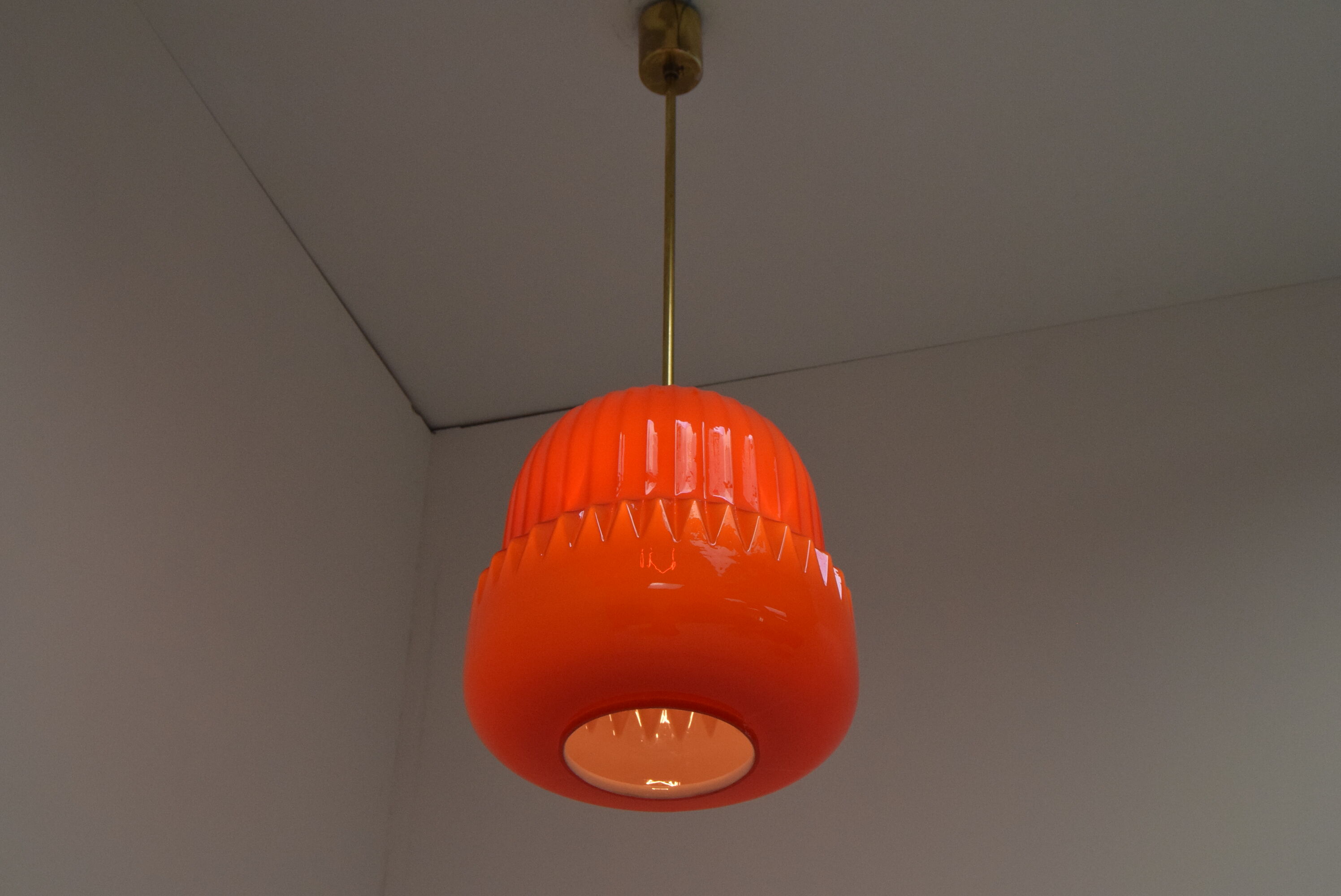 Mid-century Glass Pendant,1970's.