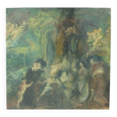 Genre scene canvas signed Strbac