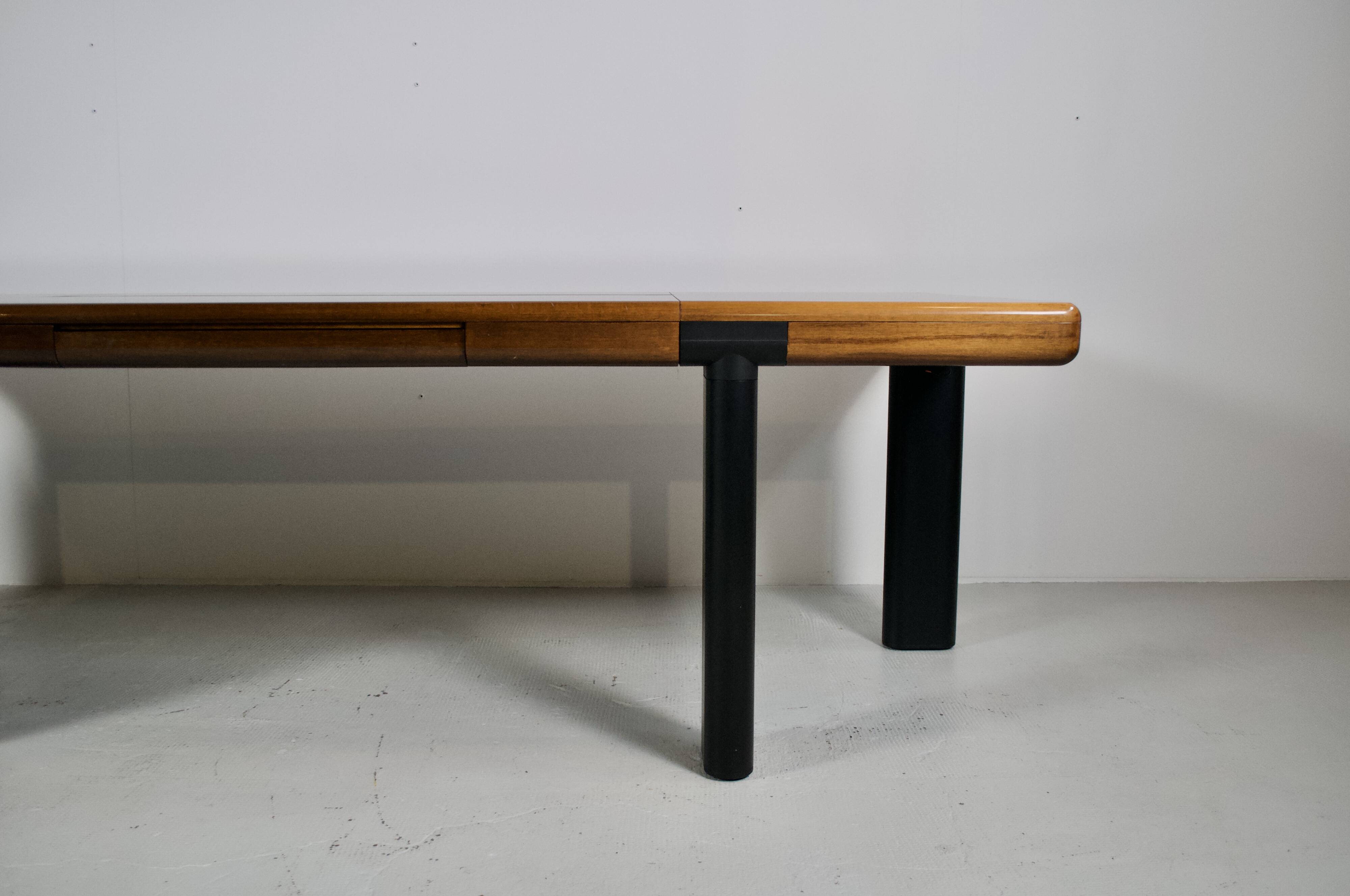 Important walnut executive desk for faram 1957 italy publisher 80's