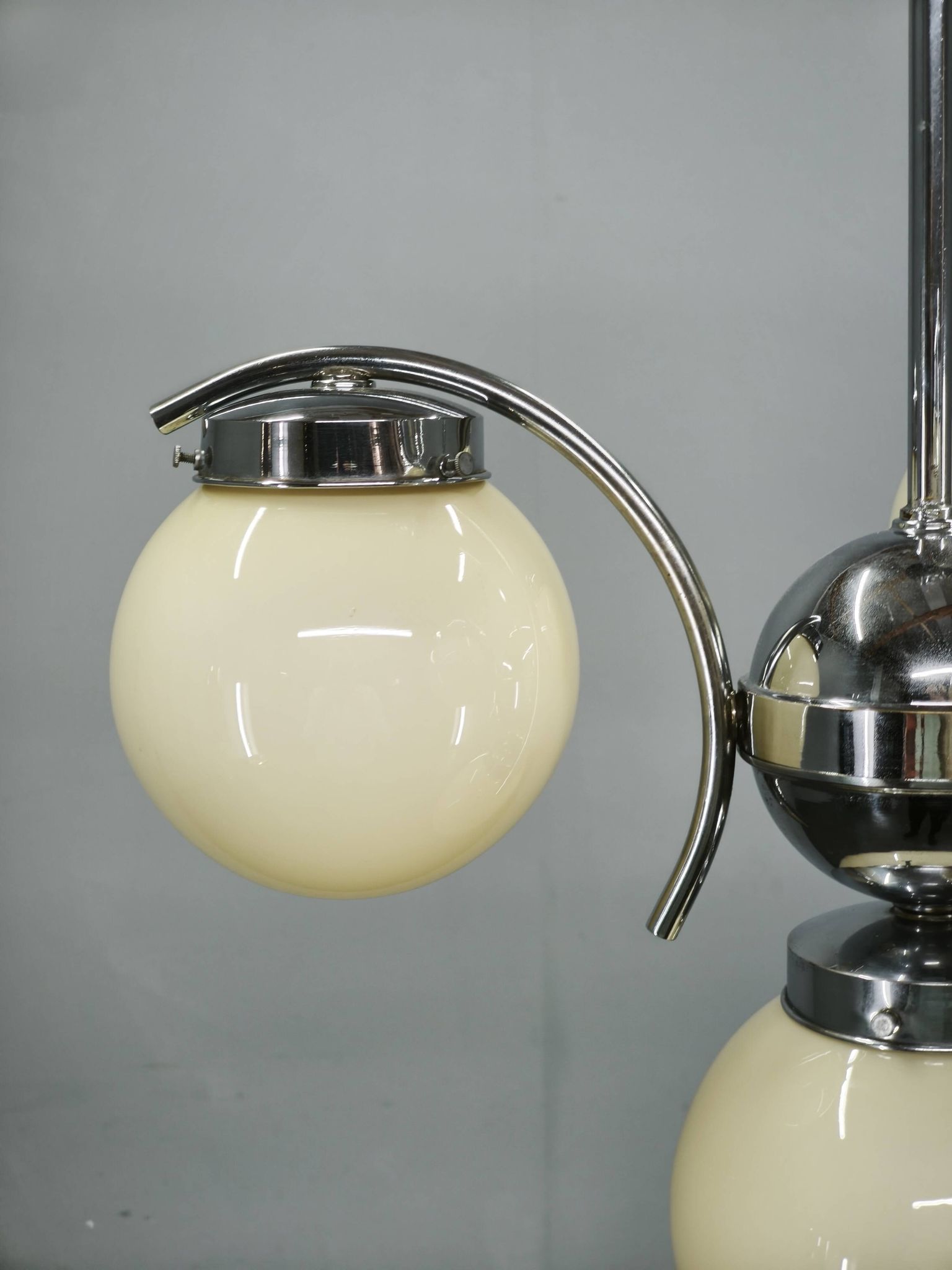 Lustre en verre Art Déco, Tchécoslovaquie, années 1930