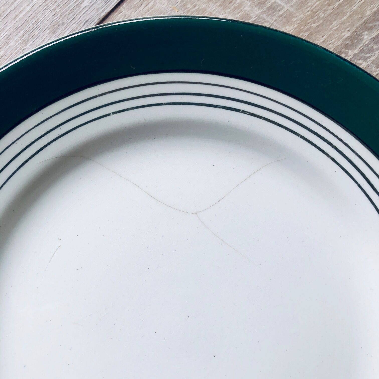 Digoin Sarreguemines green and white dessert service