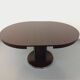 Table ronde de repas vintage en bois d’ébène et métal chromé Space Age