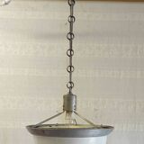Art deco pendant light in metal, opaline and mercury glass by curtis lighting - 1920s/30s